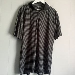 NIKE Golf Mens Dri-fit Training Athetic Polo Top Black Stripe XL